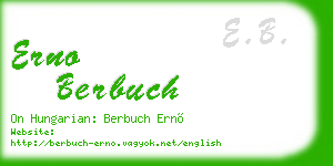 erno berbuch business card